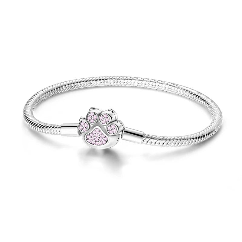 Levoire | Bracelet En Argent Sterling Rose 925 Pavé Griffe De Chien