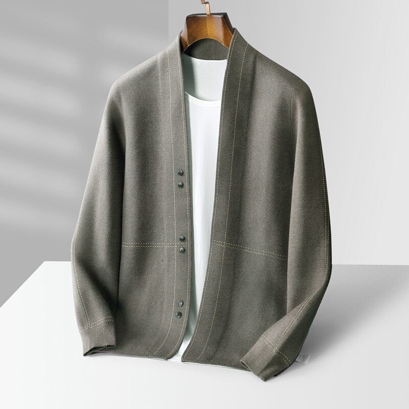 Levoire | Veste en tricot Jacquard classique Sterling Gris