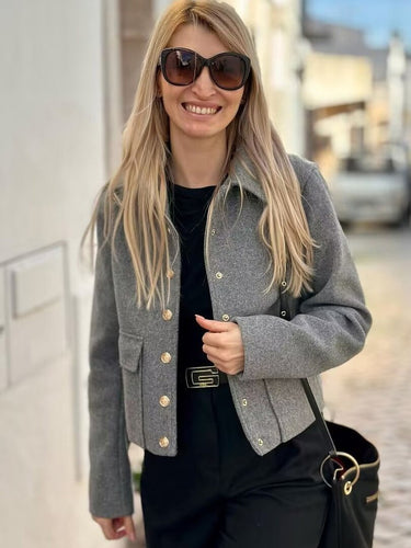 Levoire | Manteau Court Confortable Et Doux En Aspect Laine Pour Femmes
