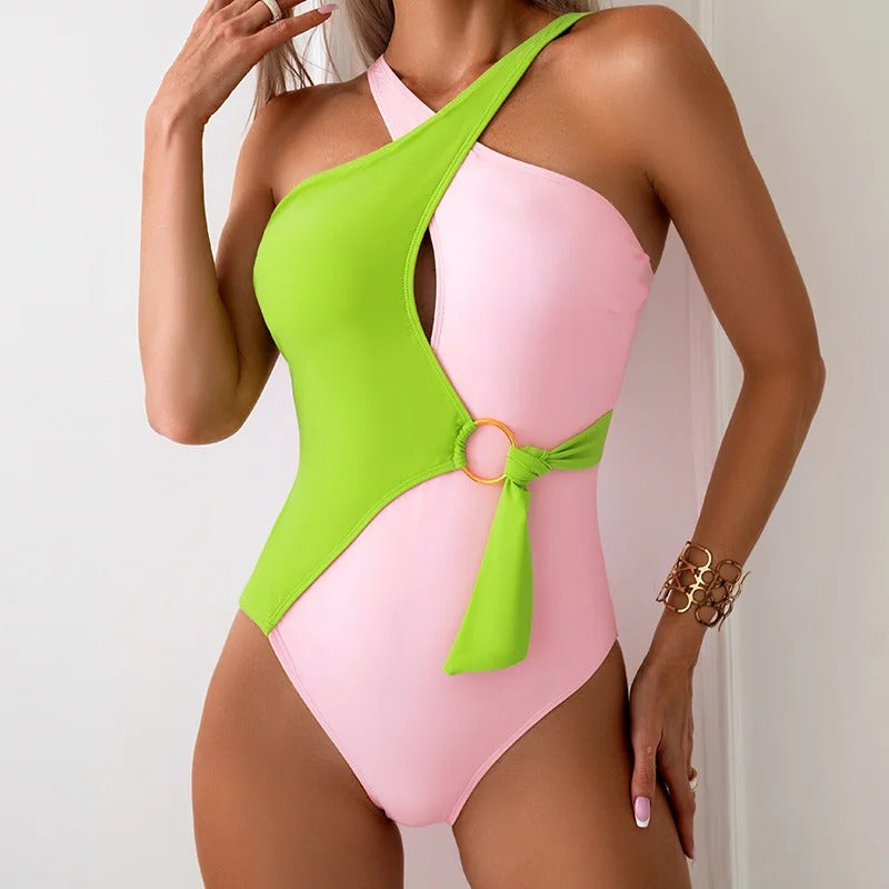 Levoire | Maillot De Bain Contrasté Pour Femmes Mila Rosa