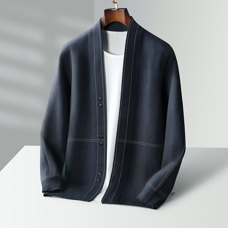Levoire | Veste en tricot Jacquard classique Bleu royal