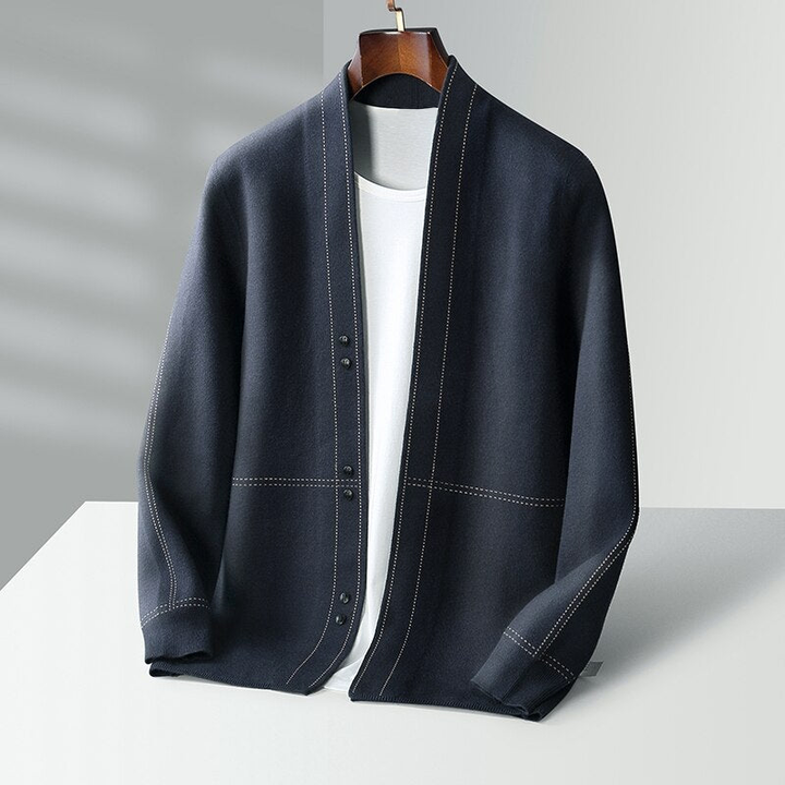 Levoire | Veste en tricot Jacquard classique Bleu royal