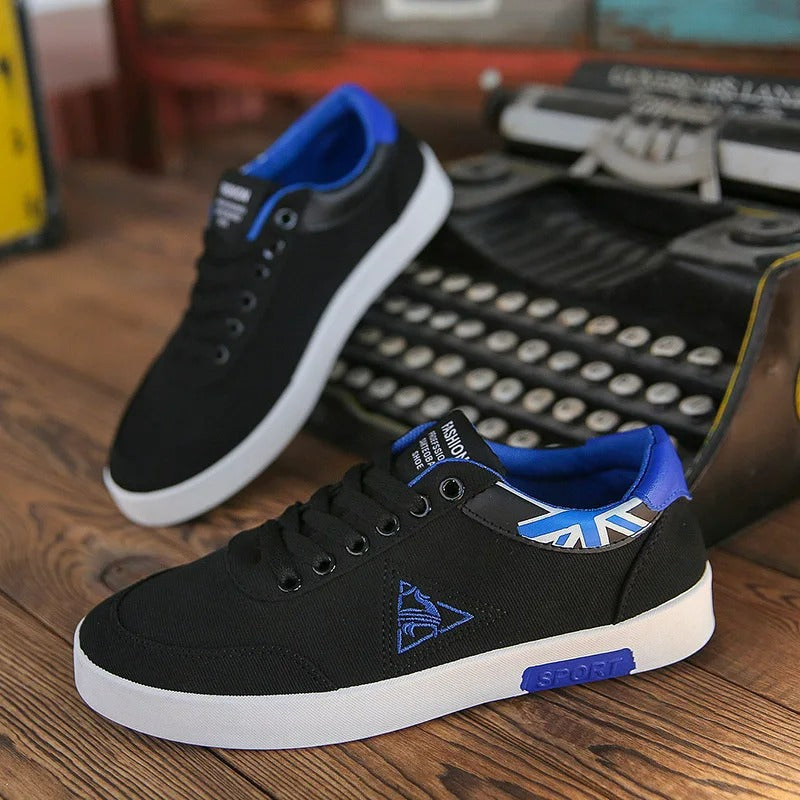 Levoire | Chaussures Pour Hommes Noires Respirantes À Bout Rond Noir Bleu