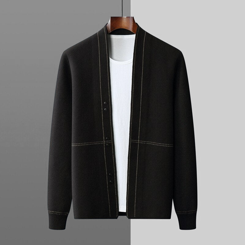 Levoire | Veste en tricot Jacquard classique Corvino Schwarz