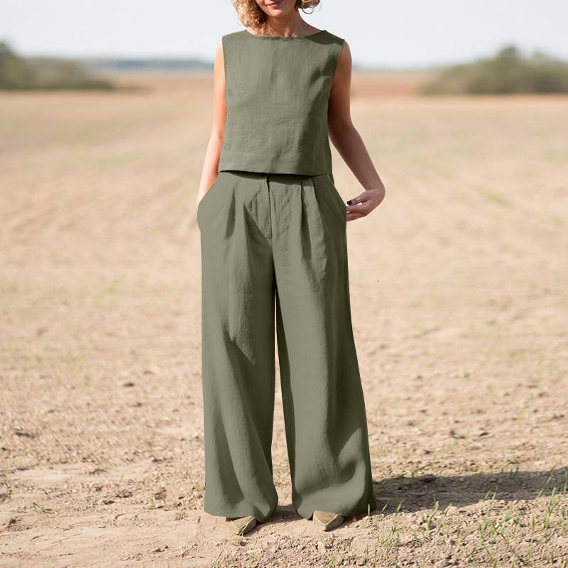 Levoire | Ensemble À Manches Courtes Plus Grand Pour Femmes Vert