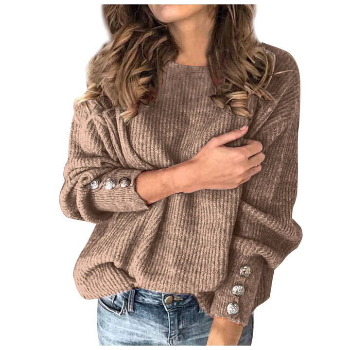 Levoire | Pull À Col Rond Avec Des Manches Ballons Khaki