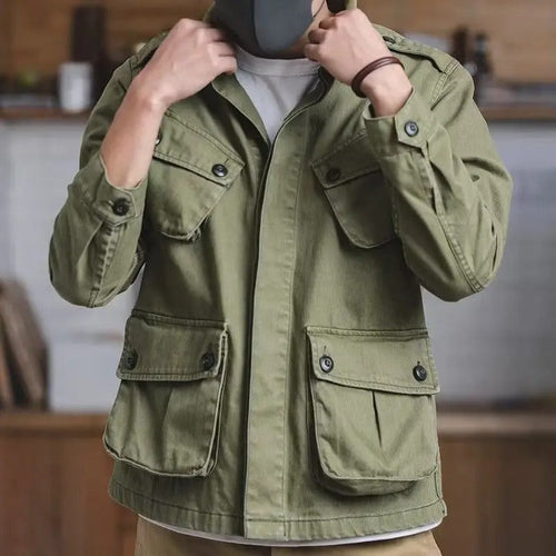 Levoire | Veste Militaire Verte Décontractée Multifonction Pour Hommes