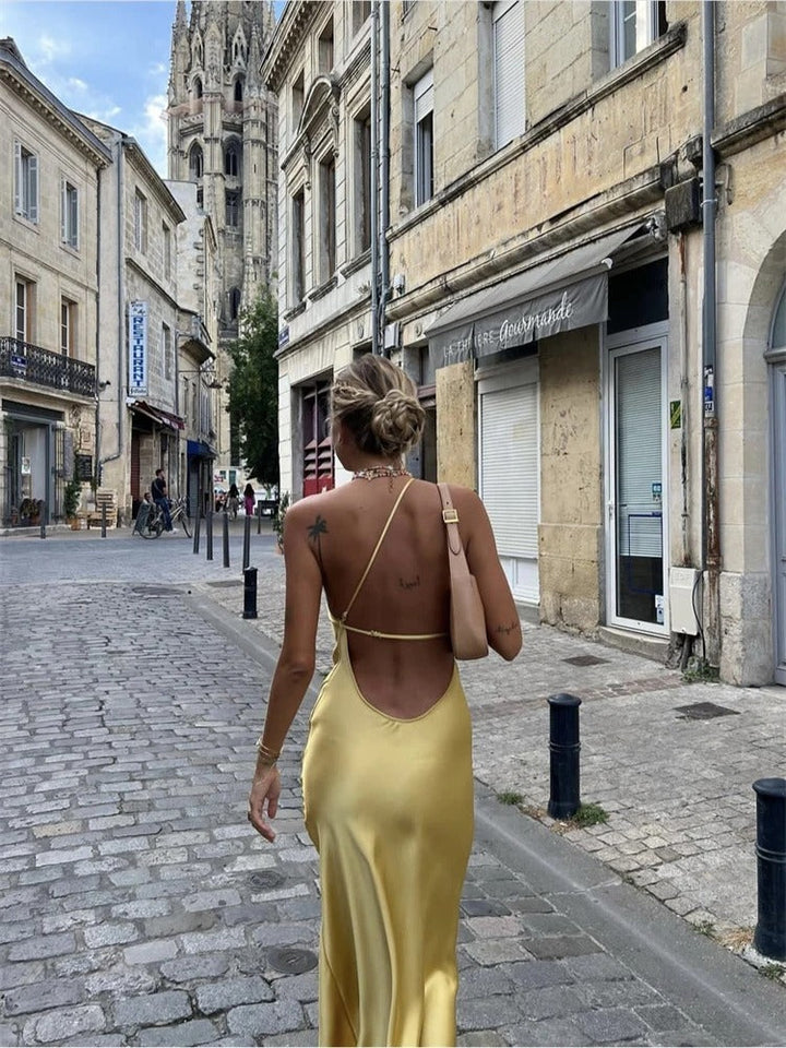 Levoire | Élégante Robe Midi Jaune