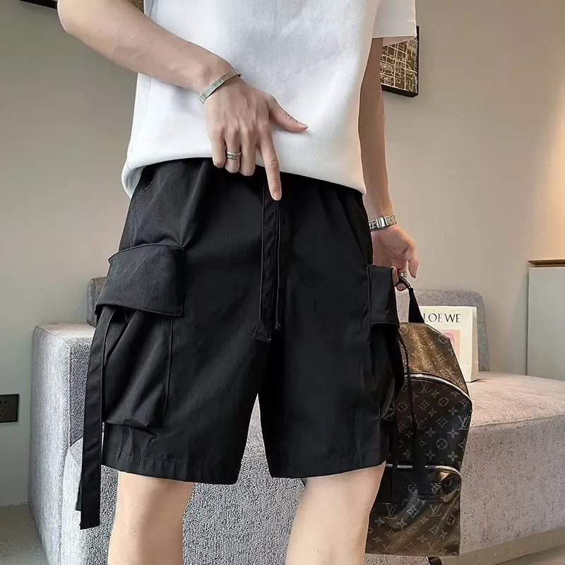 Levoire | Shorts En Cactus Rayés Décontractés Noir