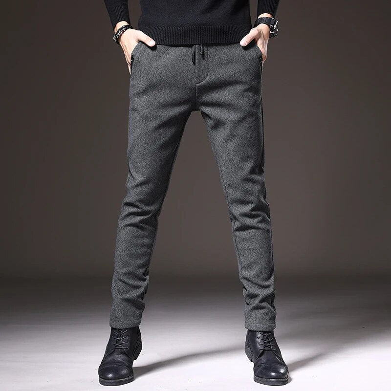 Levoire | Pantalons D'Automne Élégants En Tissu Brossé Pour Hommes Gris