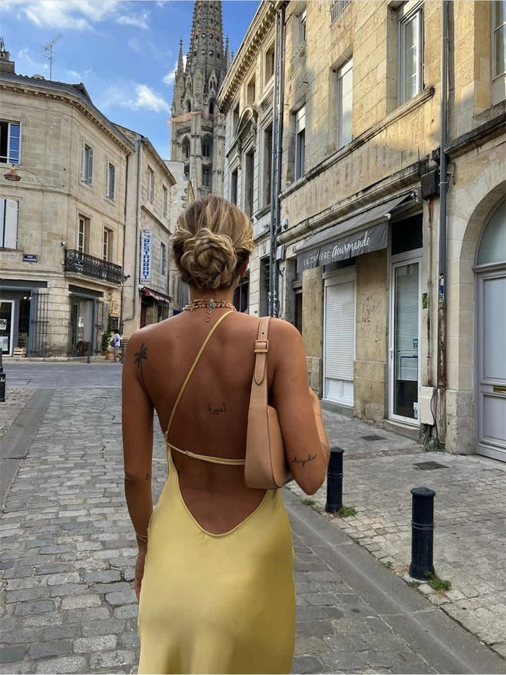 Levoire | Élégante Robe Midi Jaune
