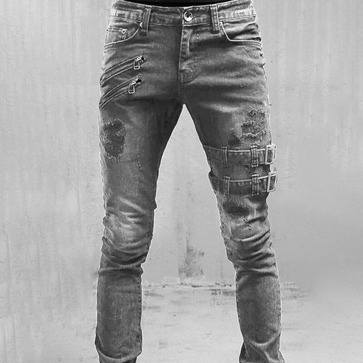 Levoire | Slim Fit Streetwear Jeans Homme Gris