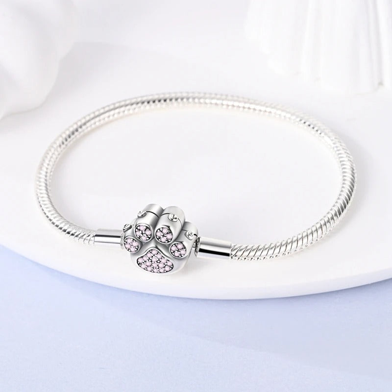 Levoire | Bracelet En Argent Sterling Rose 925 Pavé Griffe De Chien