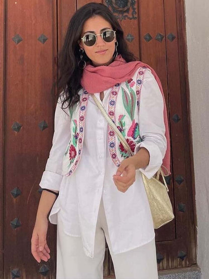 Levoire | Boho Gilet Sans Manches Tendance Fleuri Pour Femmes