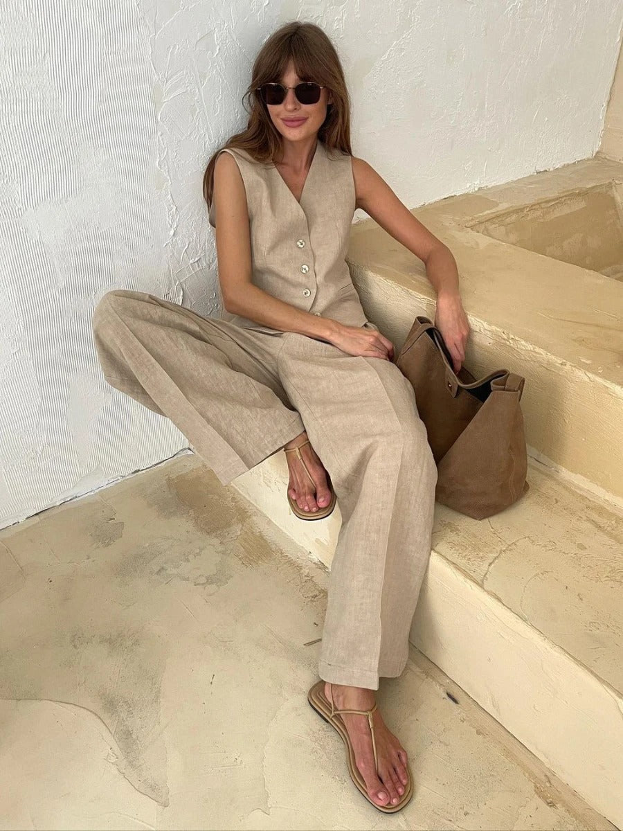Levoire | Gilet Et Pantalon En Coton Ensemble Deux Pièces