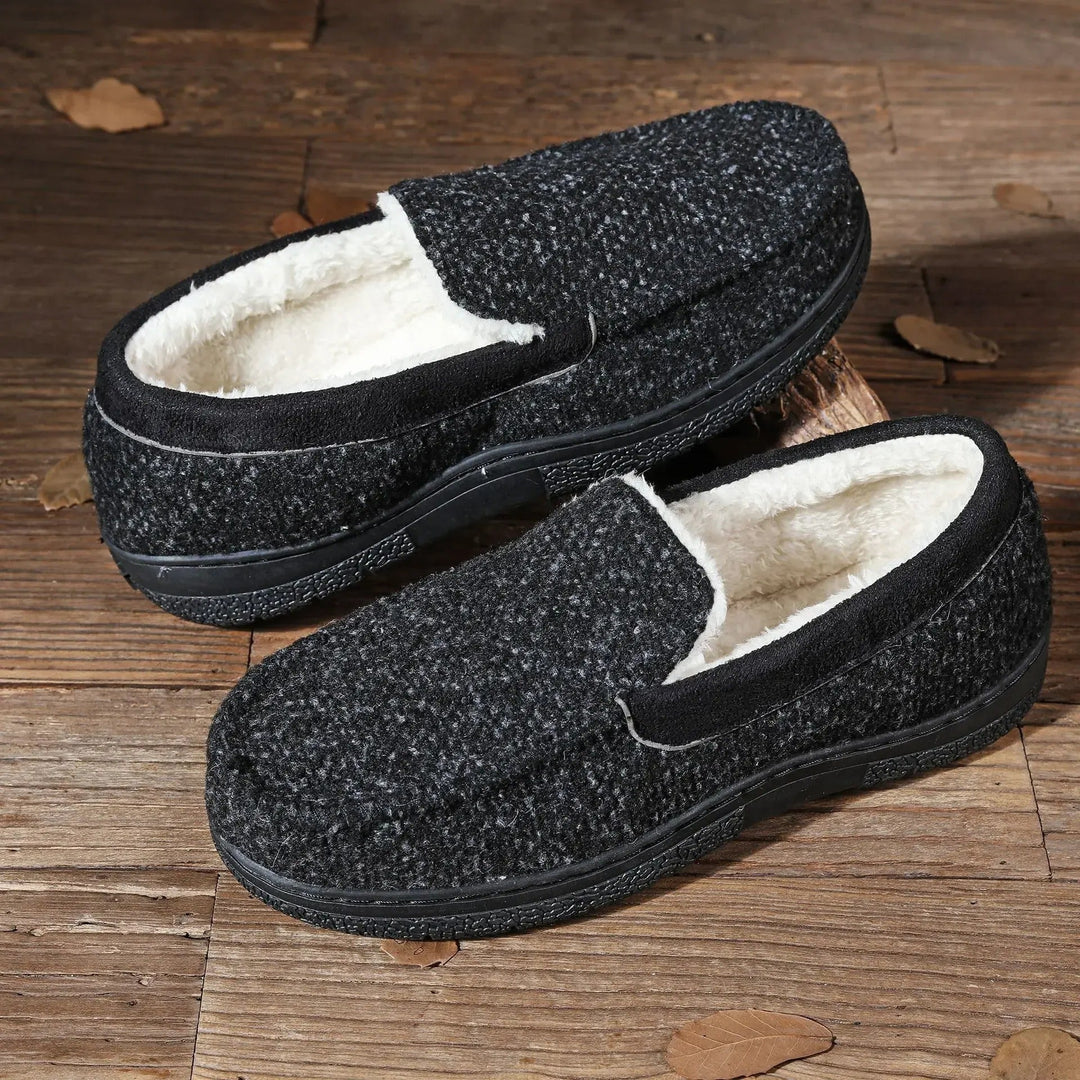 Levoire | Chaussons Chauds Semelle Durable Pour Hommes Gris foncé