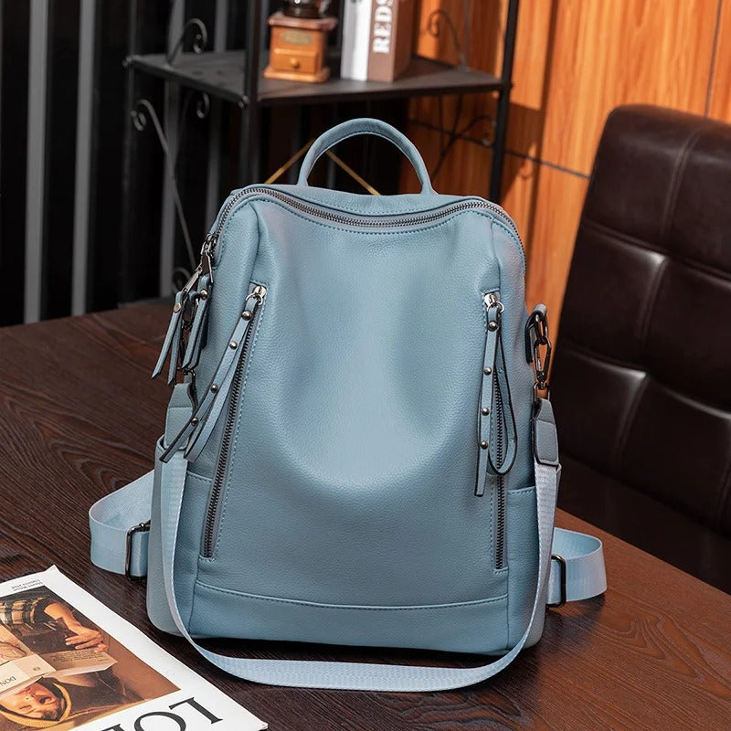 Levoire | Sac à dos en cuir pour femmes Bleu
