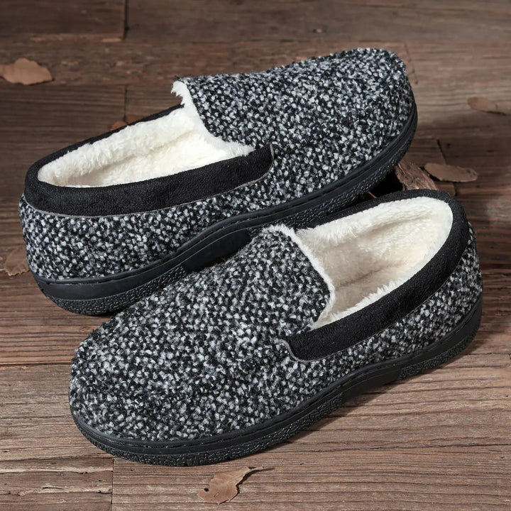 Levoire | Chaussons Chauds Semelle Durable Pour Hommes Gris