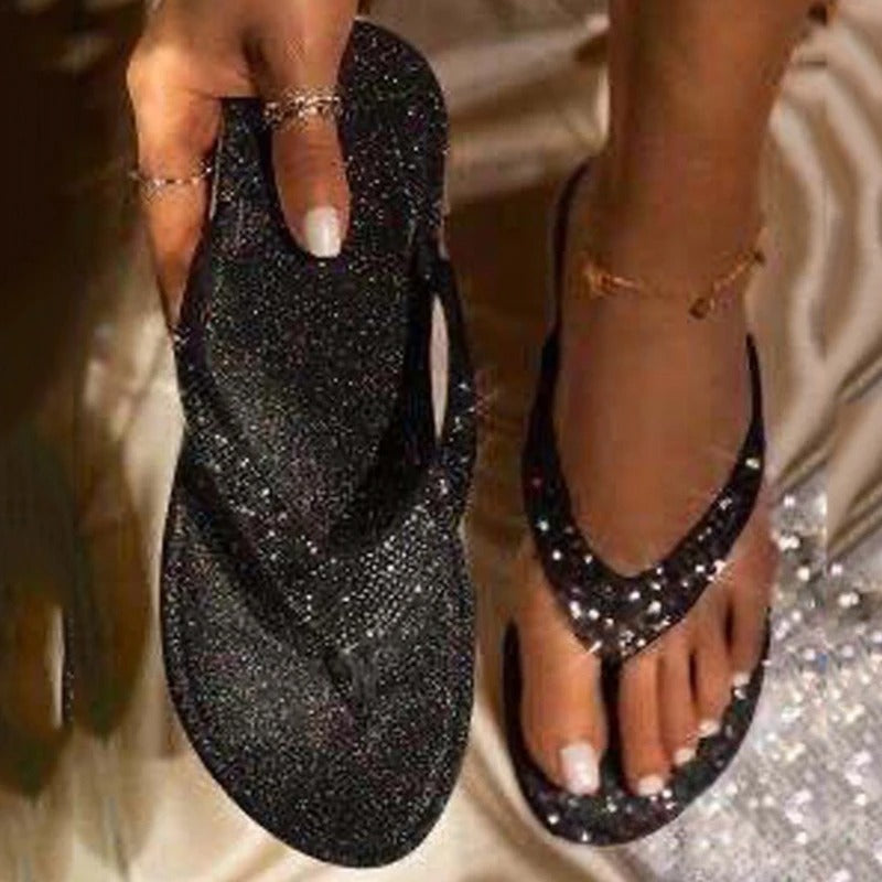 Levoire | Liukas Ranta Tongs Décorées Avec Des Détails En Strass Pour Femmes Noir