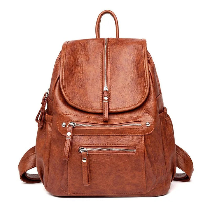 Levoire | Sac à dos en cuir confortable et léger pour femmes Braun