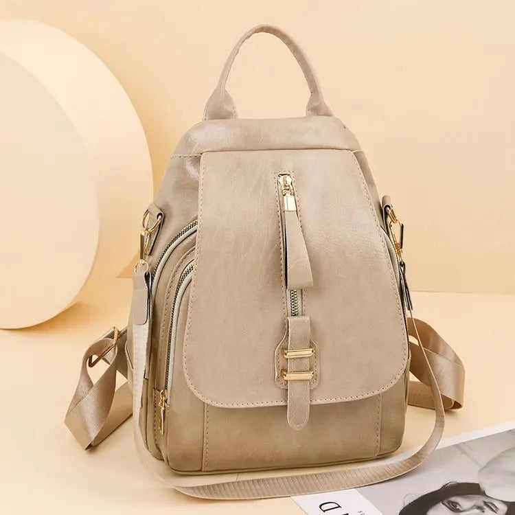 Levoire | Sac à dos en cuir rétro style Beige