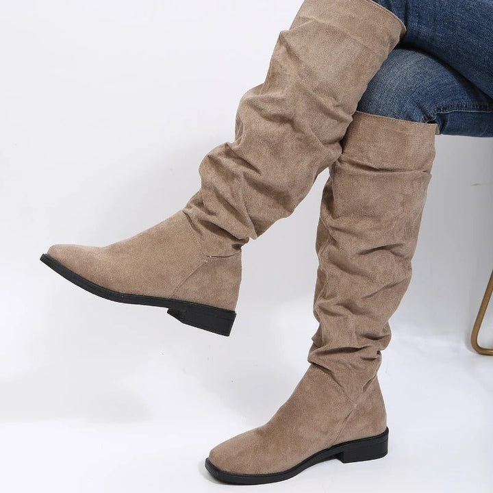 Levoire | Bottes Mi-Hautes Classiques À Bout Rond Pour Femmes Khaki