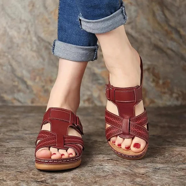 Levoire | Sandales Orthopédiques Correctrices Pour Femmes Rouge vin