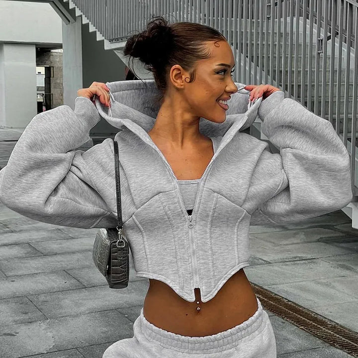 Levoire | sweat-shirt à manches longues avec zip Gris