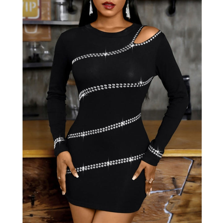 Levoire | manches longues courtes serrées motif strass NOIR S