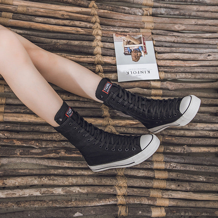 Levoire | chaussures en toile avec lacets et fermeture éclair sur le côté NOIR