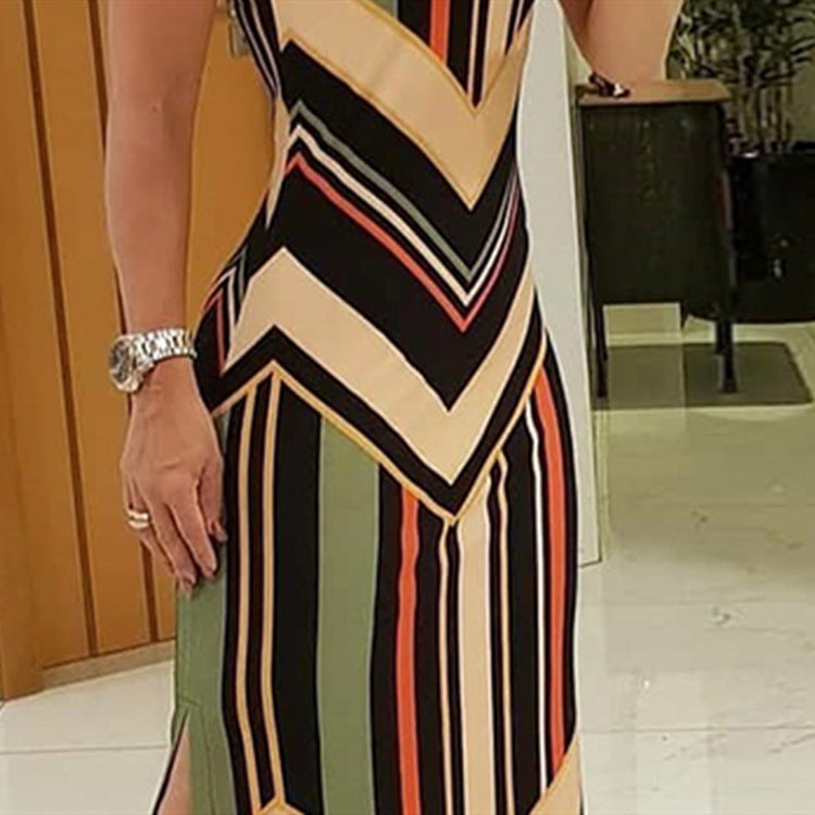 Levoire | robe imprimée sans manches avec fente latérale