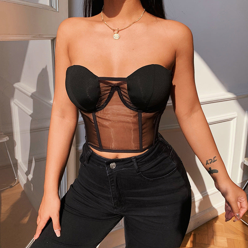 Levoire | corset en corde transparent NOIR