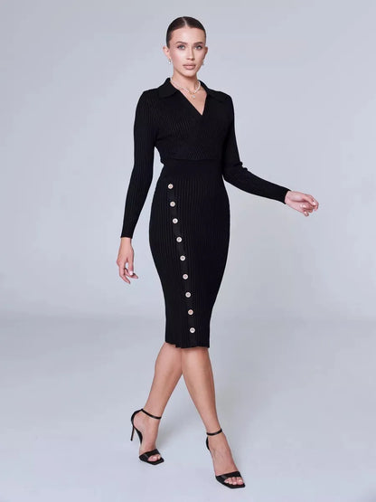 Levoire | V col top ajusté mi-long