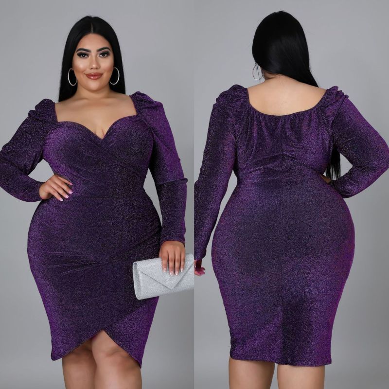 Levoire | robes de soirée courtes manches longues décolleté en V jupe irrégulière VIOLETTI L