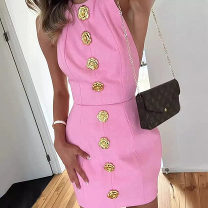 Levoire | robe sans manches courte avec dos ouvert Rose