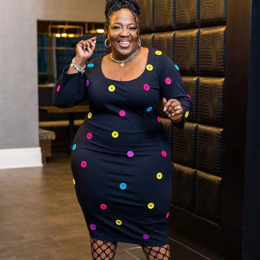 Levoire | Manches Longues Décor Bouton NOIR