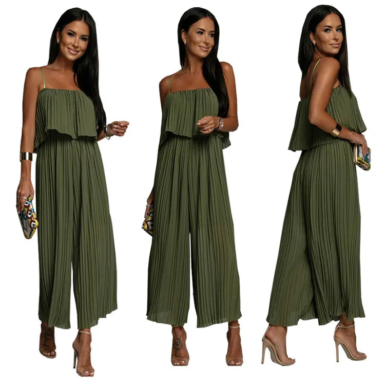 Levoire | Robe Hameet à Plis Larges avec Bretelles Ajustables VERT