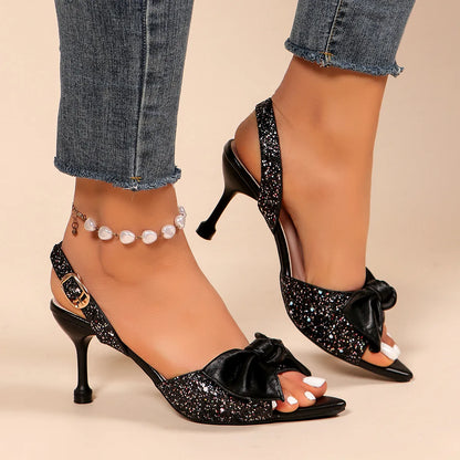 Levoire | chaussures à talons courts à bout pointu scintillantes