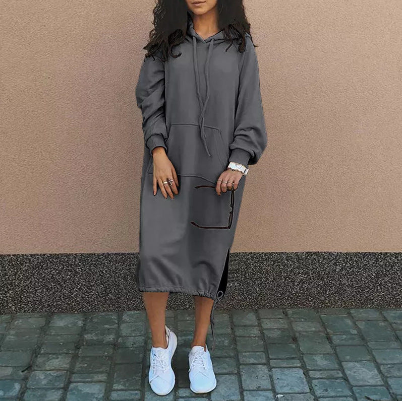 Levoire | sweat à capuche long, manches longues GRIS S
