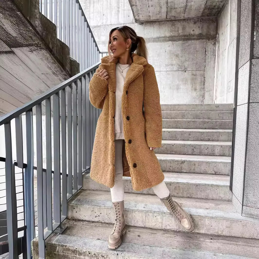 Levoire | mi-longue douce à boutons Khaki S