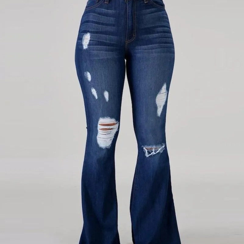 Levoire | Taille haute Déchiré Värkitys BLEU FONCÉ