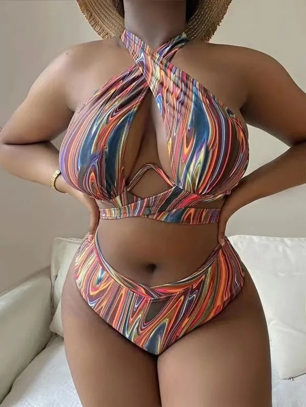 Levoire | De Bain Bikinis taille haute décolleté MULTICOLORE