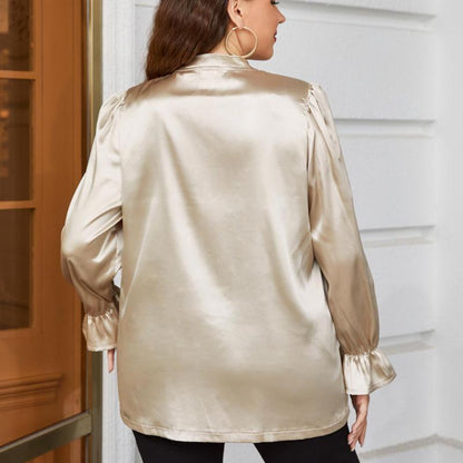 Levoire | robe en satin à manches longues avec encolure ronde