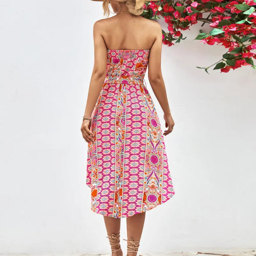 Levoire | robe tube mi-longue épaules nues motif floral