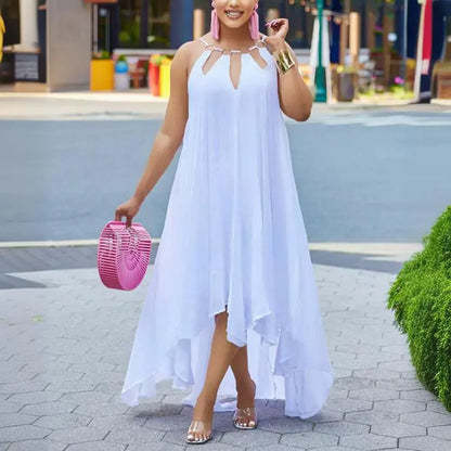 Levoire | chemise sexy longue à chaîne métallique large Blanc