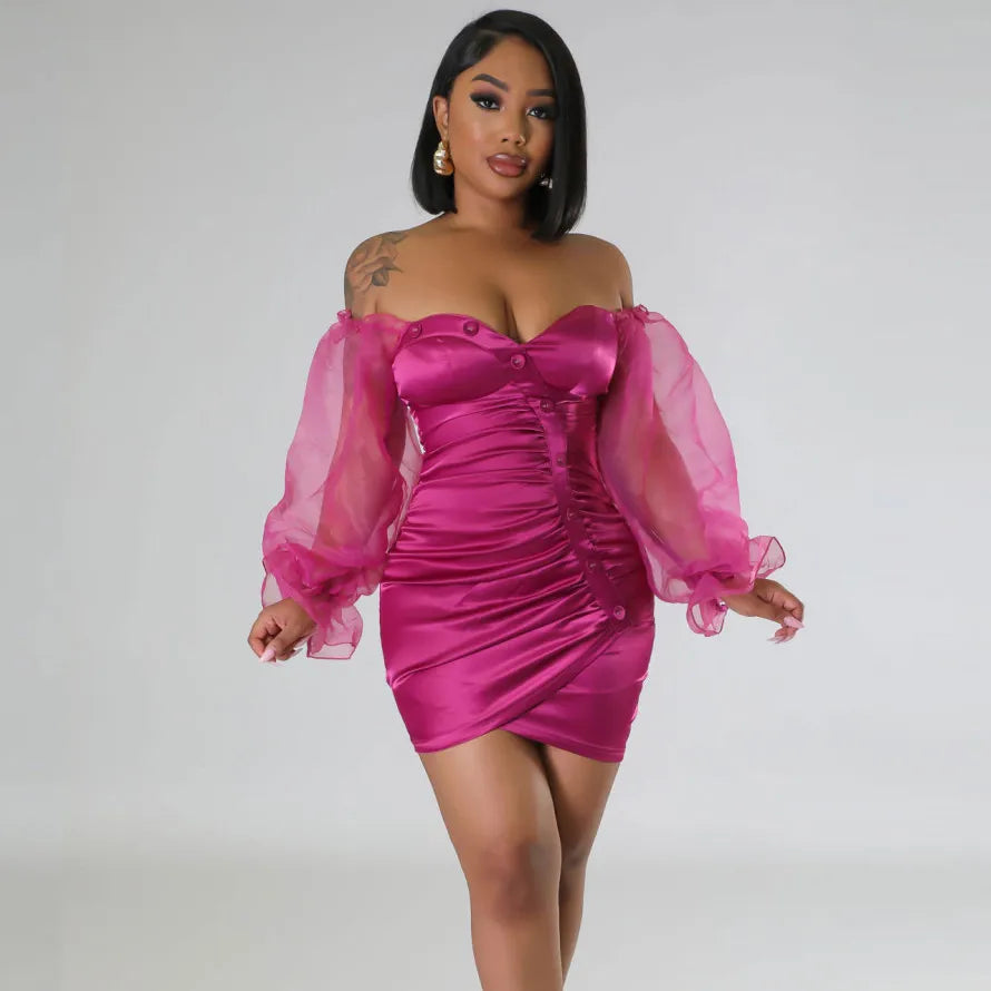 Levoire | bustier court à manches longues en tissu transparent Rose