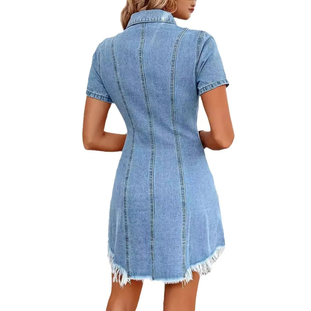 Levoire | chemise en jean déchirée courte