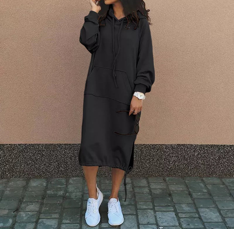 Levoire | sweat à capuche long, manches longues NOIR S