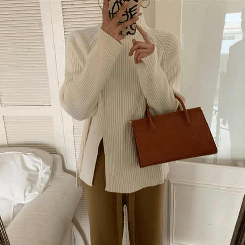 Levoire | Pull-over en maille tendance à col roulé gilet femme pullover