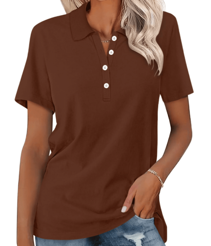 Levoire | Polo durable femme Design classique & confortable Braun